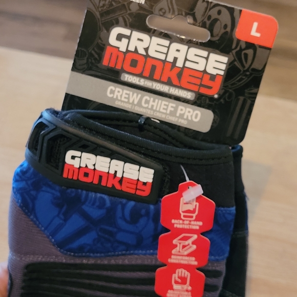2pc Nwt! Grease Monkey Crew Chief Pro Mechanic Gloves Sz L - Picture 2 of 4